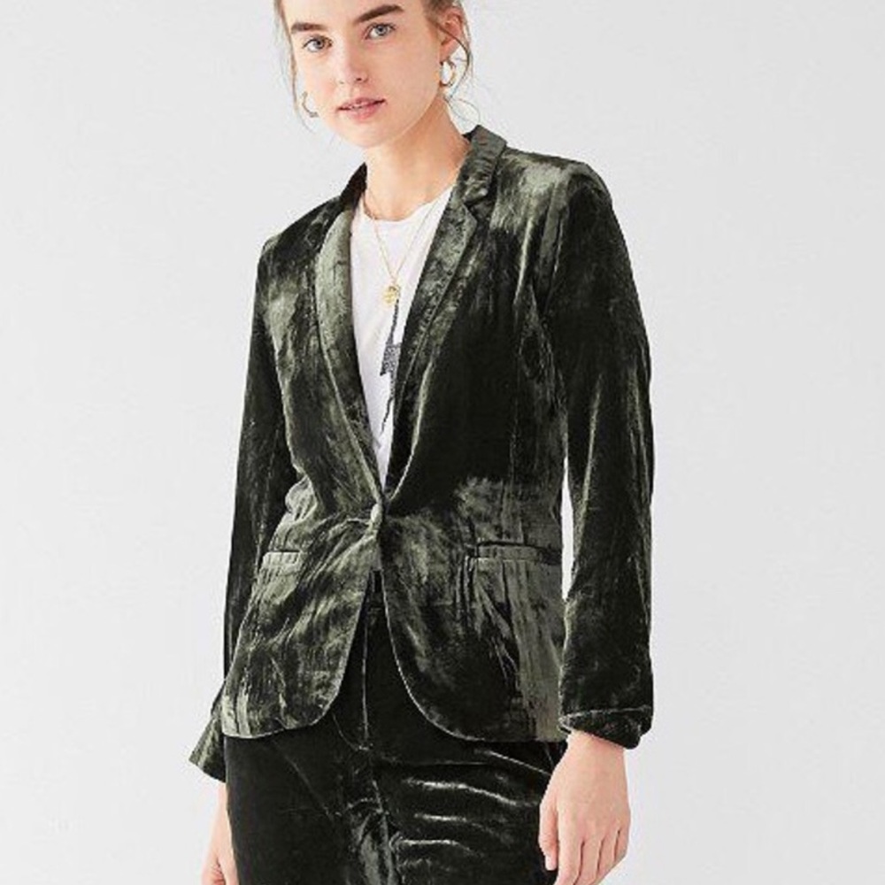 Green Velvet Blazer